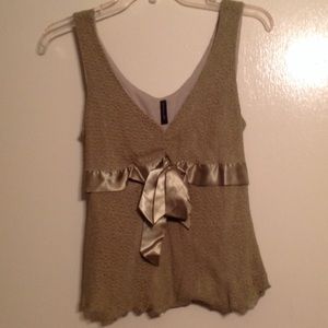 ZIO olive green stretch knit top L