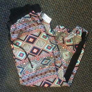 Rue 21 Aztec patterned jogger pants.