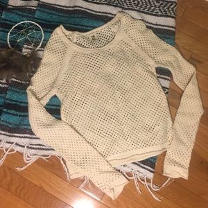 Beachy knit long sleeve sweater