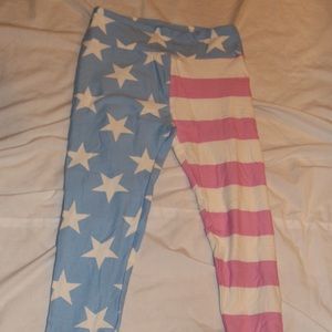 OS flag leggings LuLaRoe HTF unicorn