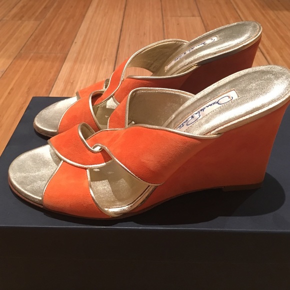 OSCAR DE LA RENTA Vintage wedge mule size 37 sz6.5 - Picture 2 of 4