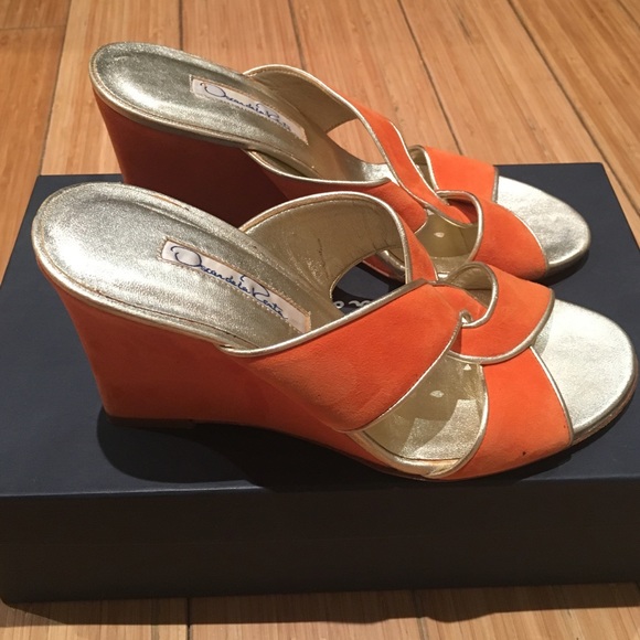 OSCAR DE LA RENTA Vintage wedge mule size 37 sz6.5 - Picture 3 of 4