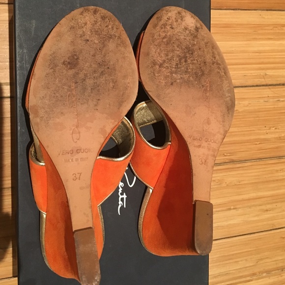 OSCAR DE LA RENTA Vintage wedge mule size 37 sz6.5 - Picture 4 of 4