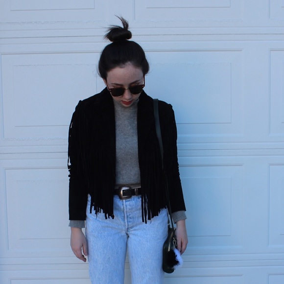 NWT Forever 21 GENUINE Suede Fringe Jacket