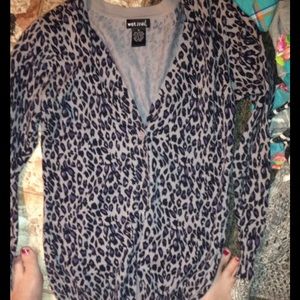 Wet seal cheetah print cardigan