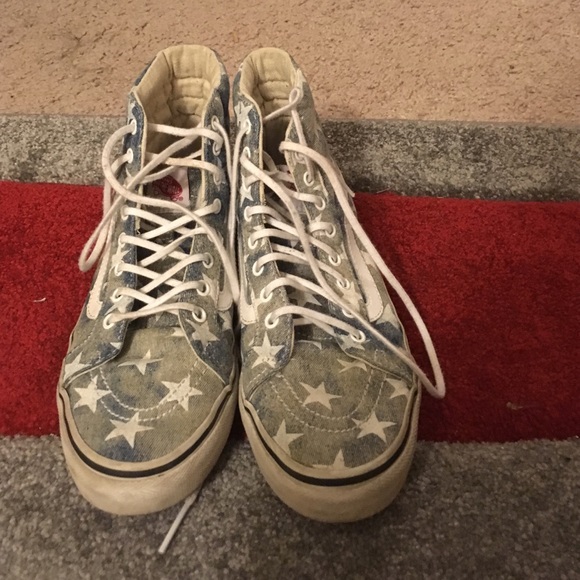 Vans high top denim with stars shoe