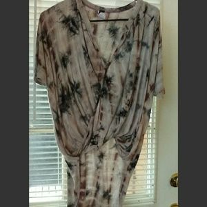 Tie Dye Front Cross Blouse