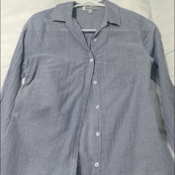 Light Blue & White Pinstripped Button Up
