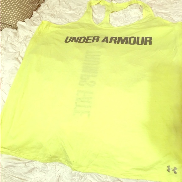 Under Armour neon yellow work out tank