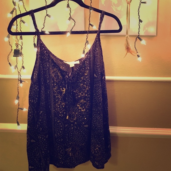 Blue and Gold Sequin Top