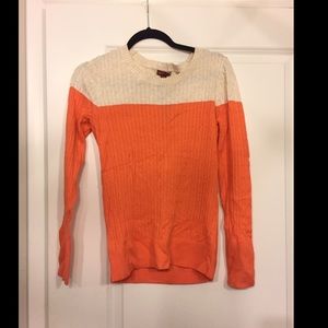 Orange and cream fitted sweater