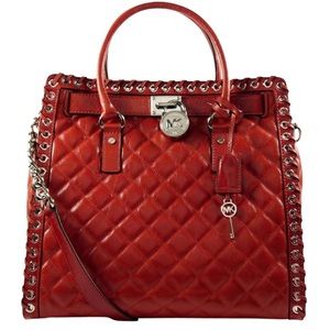 NEW! Red/Silver Hamilton Quilted Leather MK Bag!
