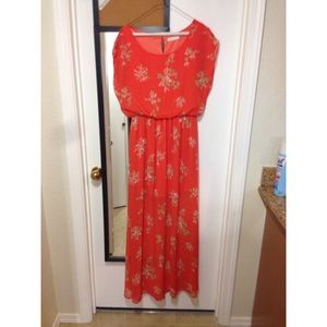 Orange Floral Maxi Dress