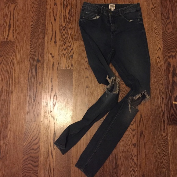 Asos busted knee high-wasted denim SZ 6-8