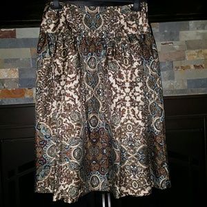 Banana Republic 100% Silk Paisley Midi Skirt