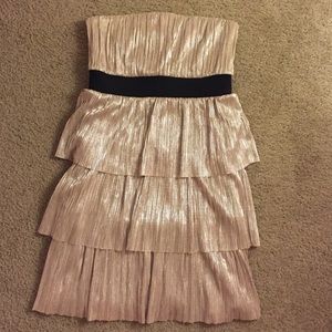 Strapless metallic dress