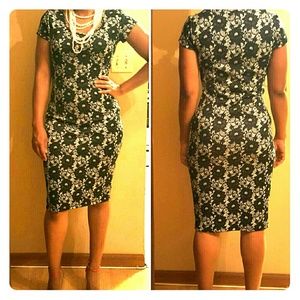 Black and white midi dress