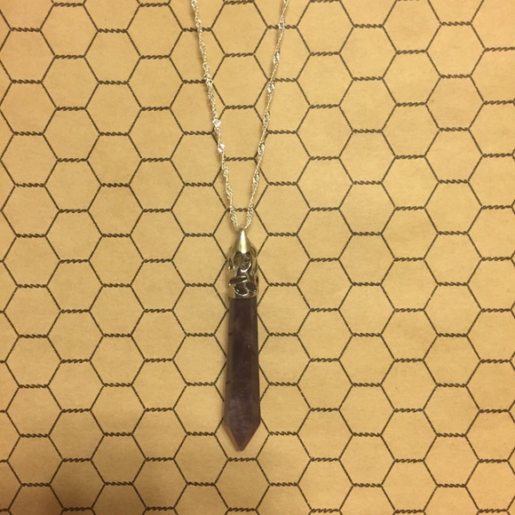 ✨ Large amethyst prism pendant necklace - Picture 2 of 4
