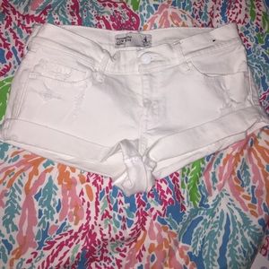 White jean shorts