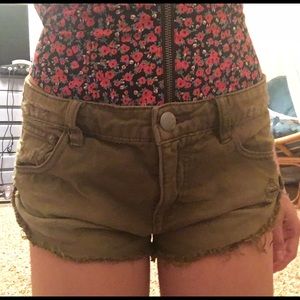 Free people olive green shorts