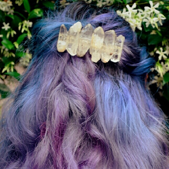 Handmade Accessories - Handmade crystal quartz barrette