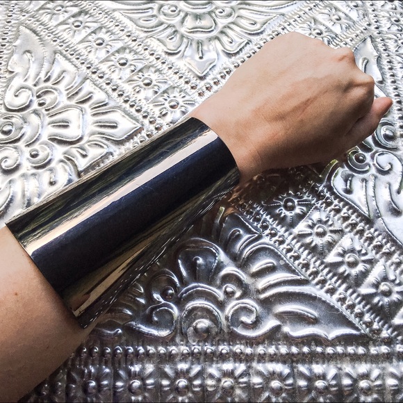 Long gunmetal statement cuff