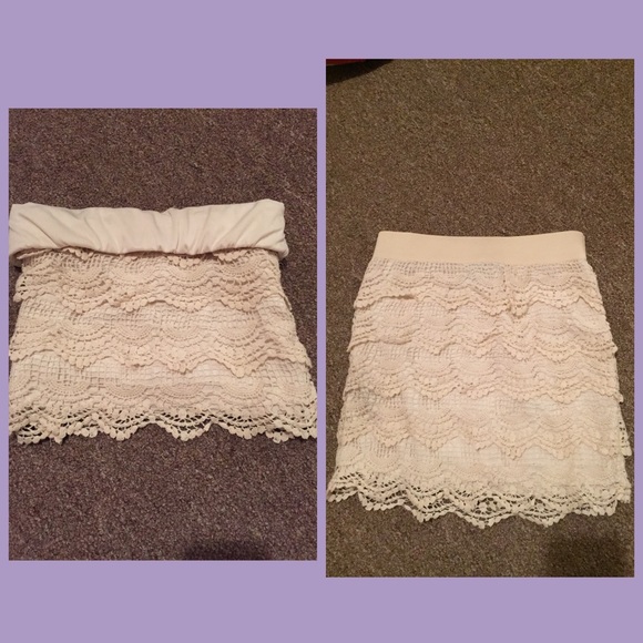 Lace skirt can be rolled to preferred size