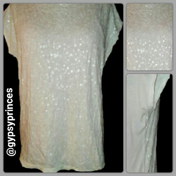 White Ice Sequin Top - Picture 3 of 3