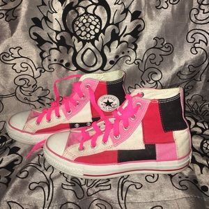 Pink patchwork converse