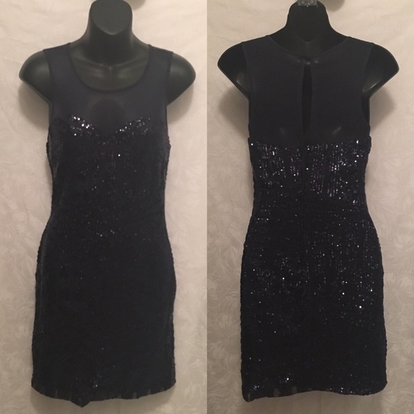 As U Wish Dresses & Skirts - Dark Blue Sequined Dress