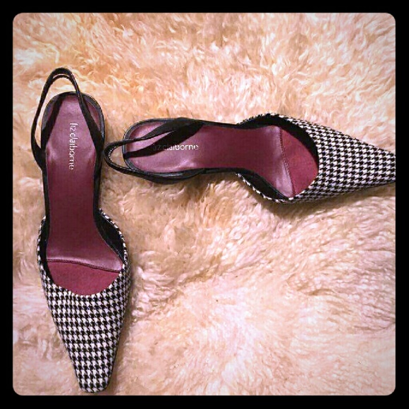 Liz Claiborne Houndstooth Heels - Picture 1 of 4