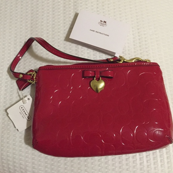 Red coach wristlet
