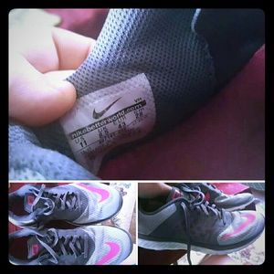 Pink and grey Nikes