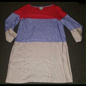 Anthro color block rayon shift dress by Maeve