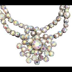 RHINESTONE AURORA BOREALIS NECKLACE STUNNING