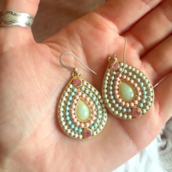 Gorgeous pastel and gold earrings