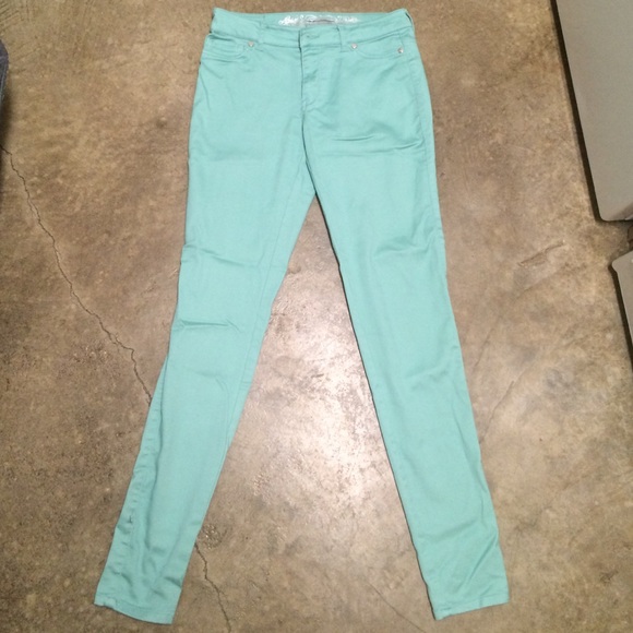 Turquoise skinny jeans