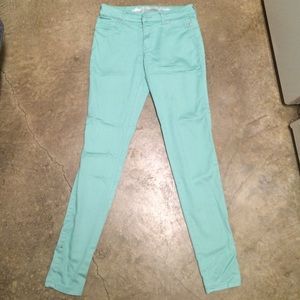 Turquoise skinny jeans