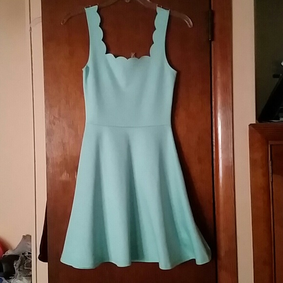 Green Turquoise Short Dress or Skater Dress