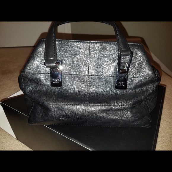 SOLD Chanel black leather quilted bag