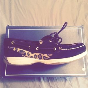 Women's Brown Suede Leopard Sperry's
