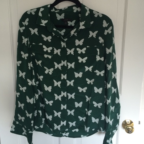 J. Crew Silk Butterfly Blouse