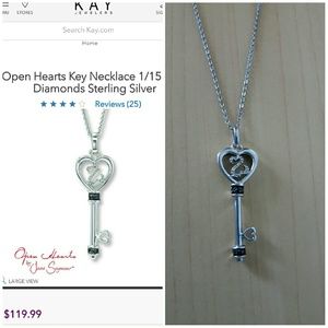 Kay open hearts key necklace