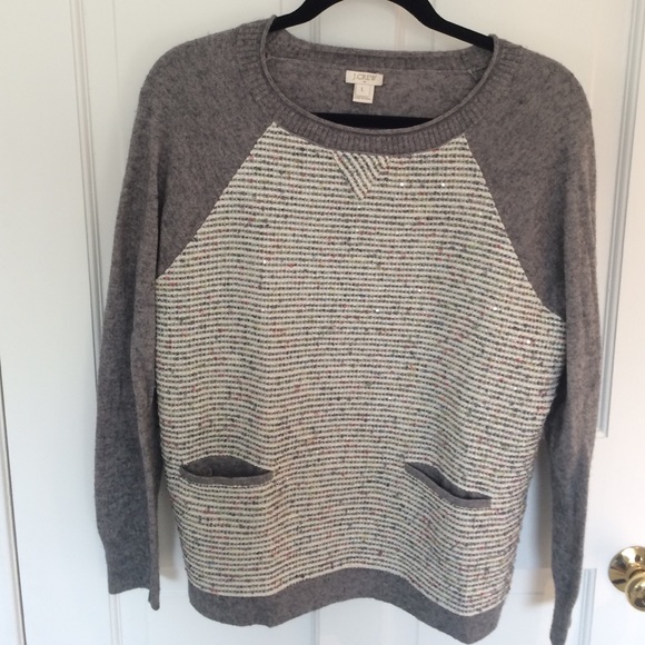 J. Crew Tweed Baseball Sweater