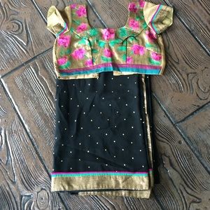 Black Sari/saree with stiched blouse