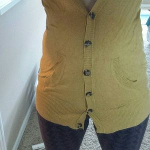 Mustard colored boyfriend cardigan