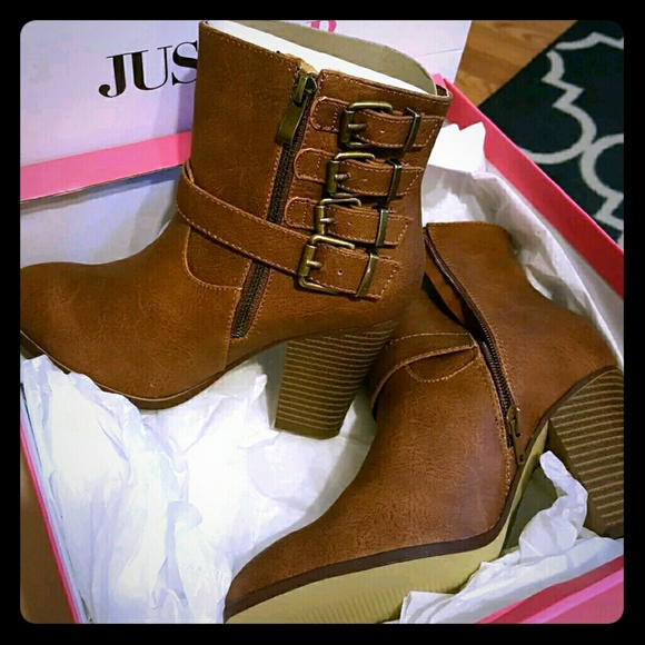 Just Fab cognac booties