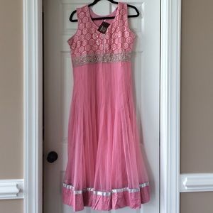 Pink Anarkali shalwar kameez