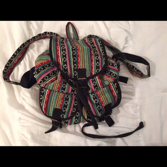 Handbags - Fun colorful Aztec print small backpack