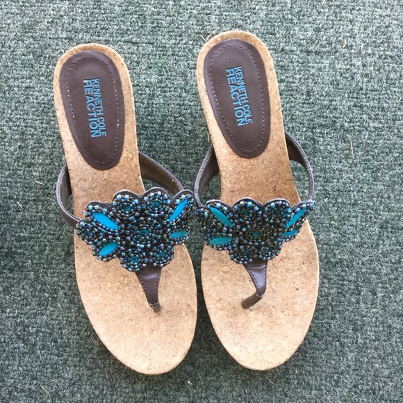 BEADED KENNETH COLE REACTION SANDALS